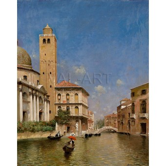 Летен ден във Венеция, гледка от църквата Geremia (1919) РЕПРОДУКЦИИ НА КАРТИНИ